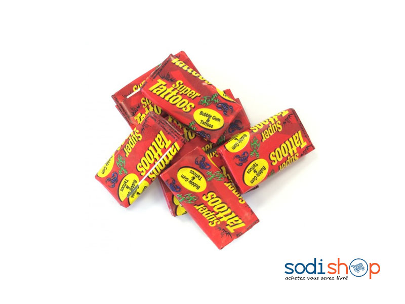 Paquet De Bubble Gum - Chewing-gum Super Tattoos 200 Pieces- KF00116 -  Sodishop Sénégal